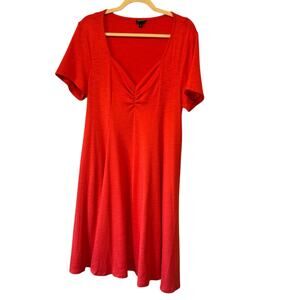 Torrid Orange Knit Short Sleeve Mini Dress Womens 1X Summer Beachy Casual Basic